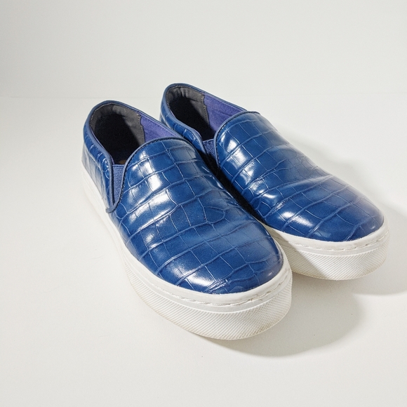 Sam Edelman faux reptile blue slip on snea… - Picture 4 of 4